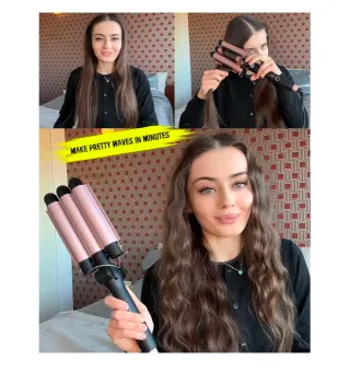 NUEVO Rizador Pelo 3 Barriles Ondulado Cerámica Mi