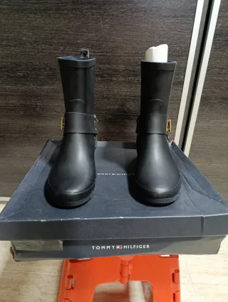 Stivali da acqua Tommy Hilfiger da donna in nero