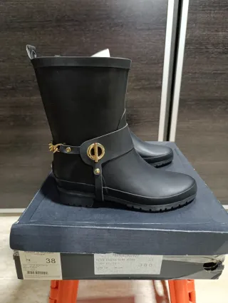 Stivali da acqua Tommy Hilfiger da donna in nero