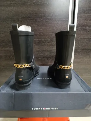 Stivali da acqua Tommy Hilfiger da donna in nero