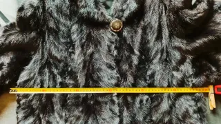 Abrigo de visón sintético negro