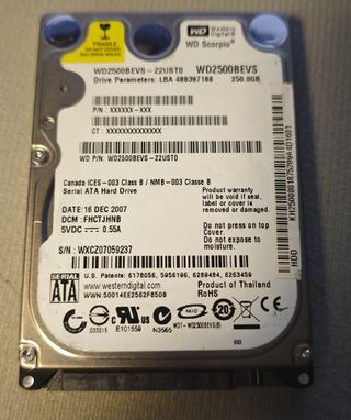 Hard Disk 250GB Western Digital