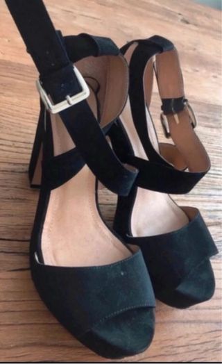 Sandalias tacón negras T.39.5