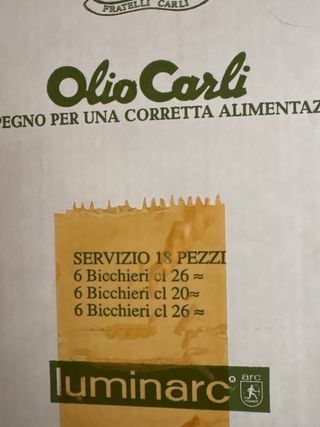 Set 18 Bicchieri “Olio Carli” Vetro