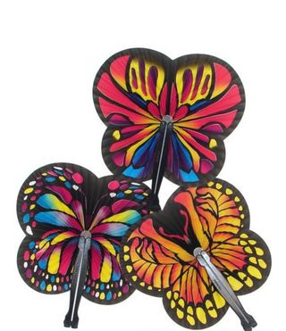 Lote 65 Abanicos pay pay Mariposa Plegable