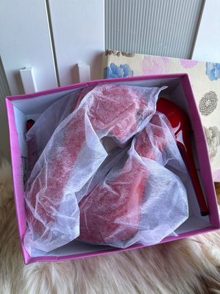 Zapatos de tacón charol rojo talla 44