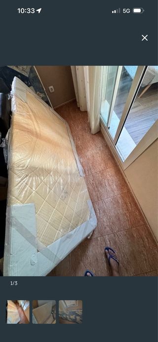 Base tapizada de 90 + Colchón,