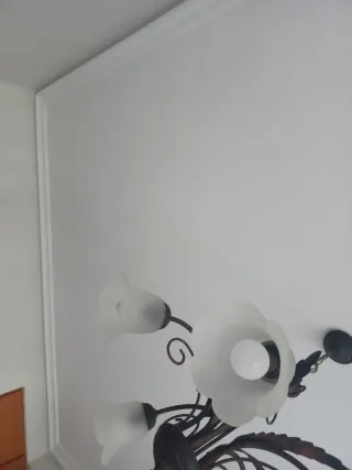 Lámpara 5 tulipas flor metal y cristal