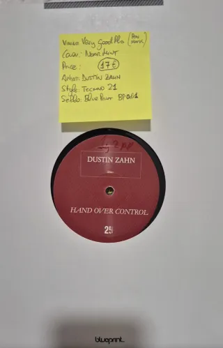 Dustin Zahn - Hand Over Control Vinilo Techno