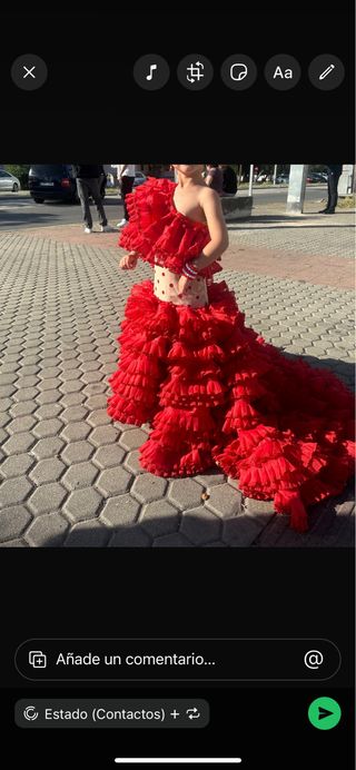 Vestido de flamenca rojo (Sirve para 4-5) tanbien