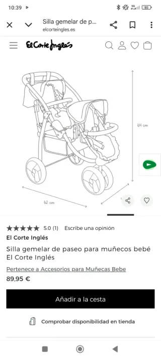 Silla gemelar paseo muñecos
