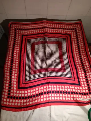 Foulard Pierre Cardin Seta Vintage Rosso Bianco