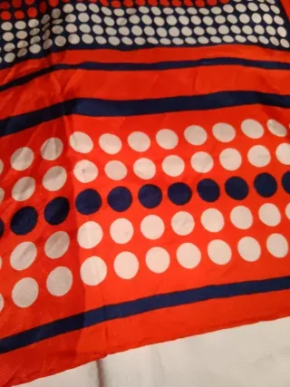 Foulard Pierre Cardin Seta Vintage Rosso Bianco