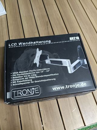 Tronje AR210 - Soporte de Pared para monitores de 15 a 24 Pulgadas o Mayores hasta máx. 12 kg, inclinable, Extensible Vesa 75/100