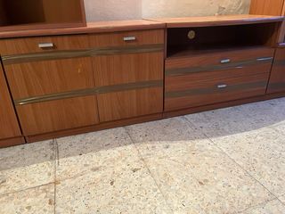 Mueble comedor madera y cristal