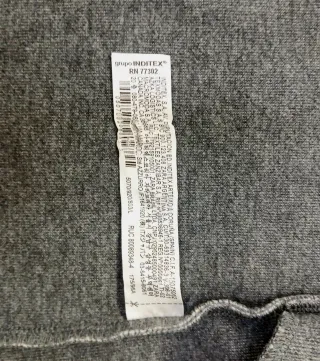 Abrigo Largo Lana Zara Gris Oversize Talla L