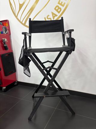 Silla Maquillaje Plegable Portátil Negra