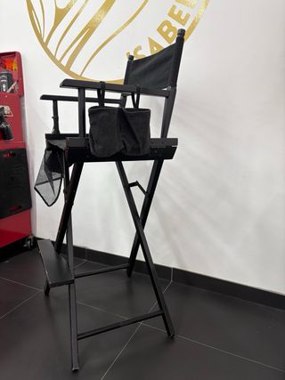 Silla Maquillaje Plegable Portátil Negra