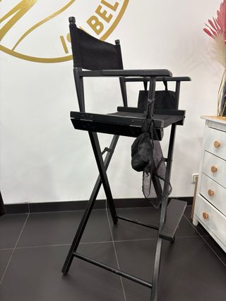 Silla Maquillaje Plegable Portátil Negra