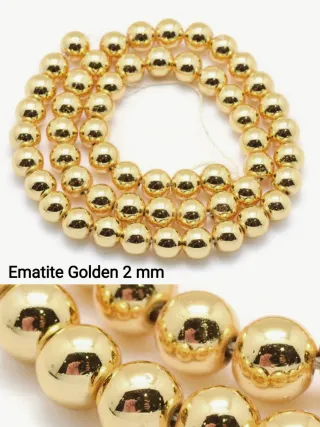 Ematite - Golden - perline 2 mm.