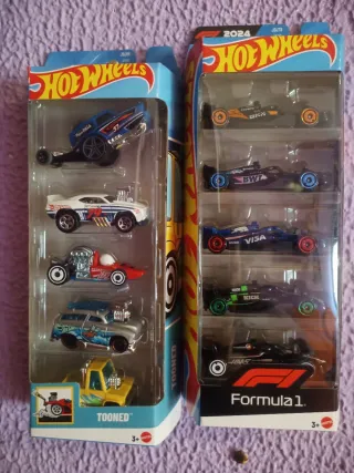 Lote 2 packs Hot Wheels 5 coches c/u