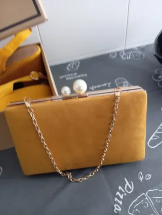 CONJUNTO SANDALIAS Y BOLSO DE CEREMONIA. TALLA 39