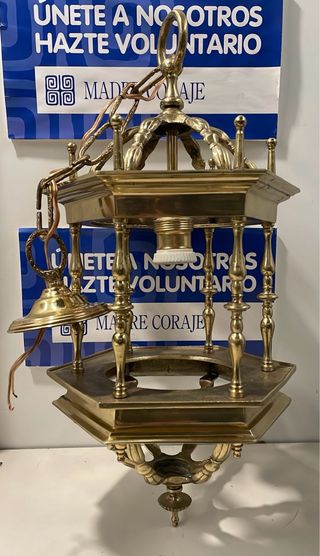 Lámpara Techo Antigua Latón Bronce