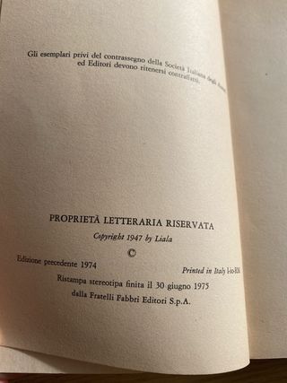 Romanzo “Una rosa lungo il fiume “ Liala