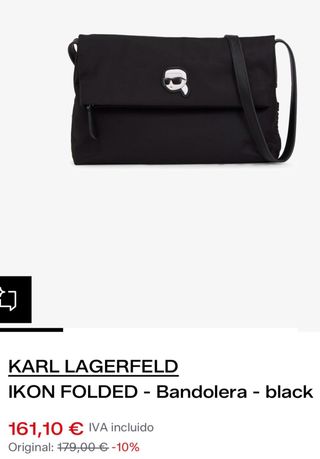 Bandolera Karl Lagerfeld IKON FOLDED Negra