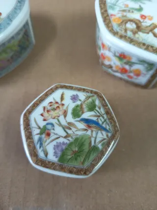 Joyeros porcelana Japón corazón y octogonales