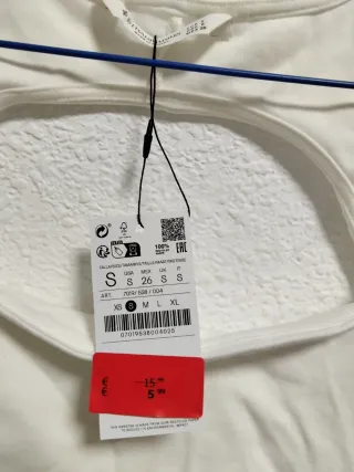 Top blanco nuevo espalda abierta talla S