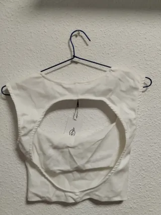 Top blanco nuevo espalda abierta talla S