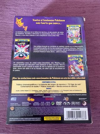 RARO 3 PRIMERAS PELÍCULAS POKEMON DVD-1 PRECINTADA