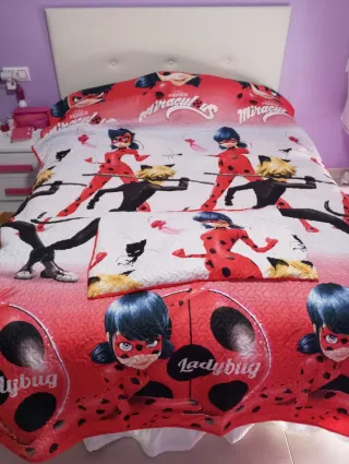 Colcha Infantil Ladybug y Cat Noir