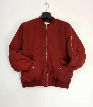Chaqueta Bomber H&M Borgoña Y2K Talla M