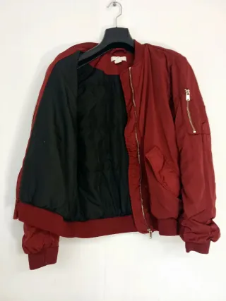 Chaqueta Bomber H&M Borgoña Y2K Talla M