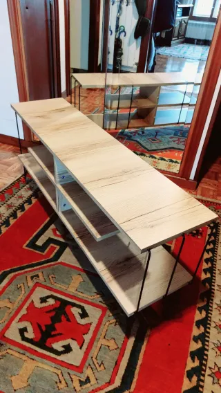 Mesa mueble TV madera y metal