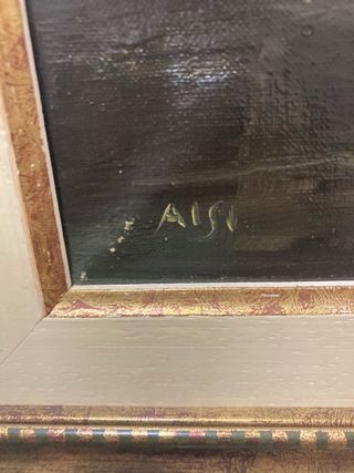 Cuadro al óleo paisaje antiguo