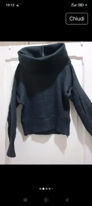 Maglione particolare nero L ma veste una M