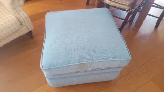 Puff grande de tela azul