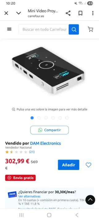 Mini Proyector Inteligente C6 4K Ultra HD