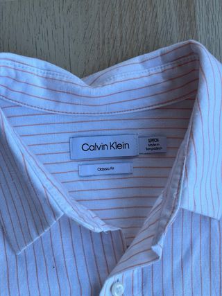 Camisa Calvin Klein Rayas Rosas Talla S