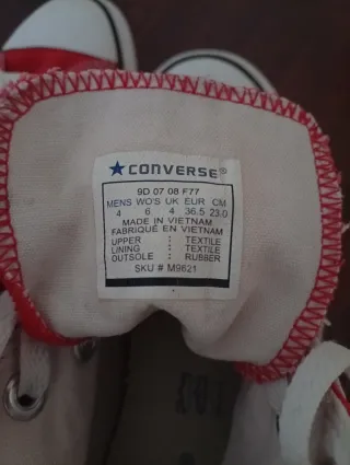 Converse All Star Rojas Talla 36.5