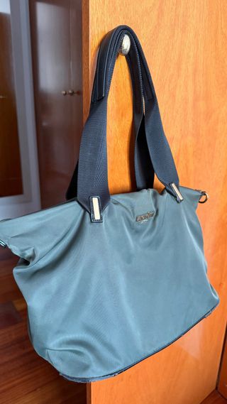 Bolso Lacrem verde con correa multicolor