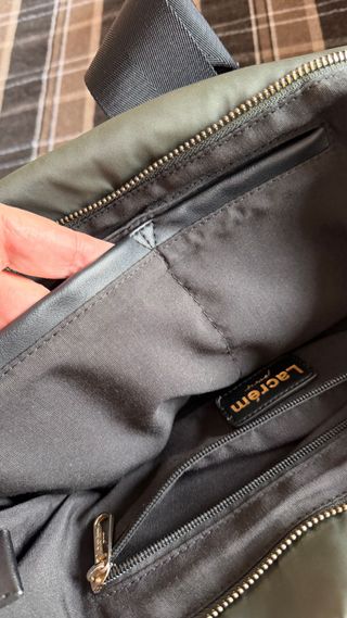 Bolso Lacrem verde con correa multicolor