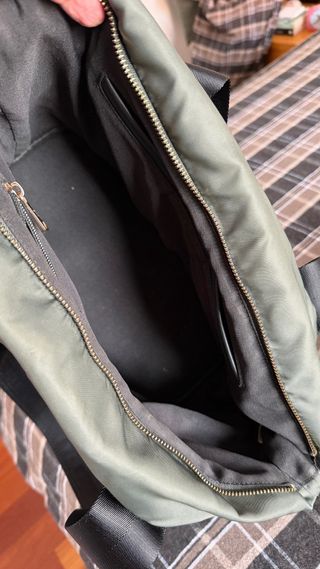 Bolso Lacrem verde con correa multicolor