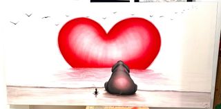 Cuadro Elefante y Hormiga Corazón