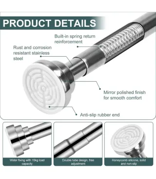 Barra Extensible Armario sin Taladro 38-58cm