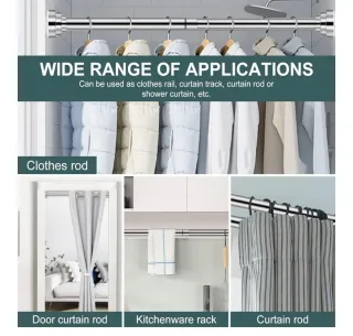 Barra Extensible Armario sin Taladro 38-58cm