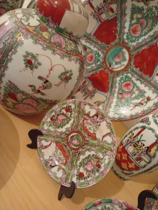 Juego Cerámica Macao Antiguo Platos y Jarras